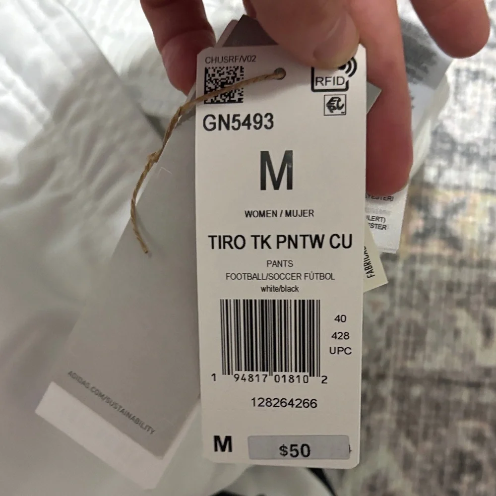 Adidas Women’s White Track Pants - Picture 2 of 4